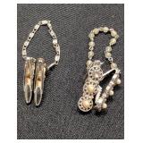 (2) Sweater Clips 1 w/ faux pearls