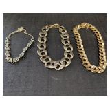 (3) Gold-Tone Necklaces one w/ multi colored