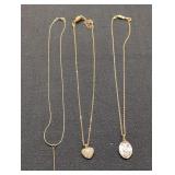 Gold-Tone Chain Necklaces w/ Pendants 18in long