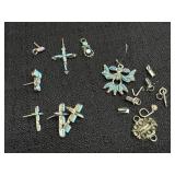 Variety of Blue Faux Turquoise Pendants &