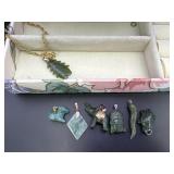 Avon Green Faux Jade Pendants & Necklace Chain