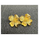 Trifari Gold Tone Blossom Earrings
