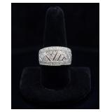 Marked STS 925 .33ctw Sterling Zig Zag Ring