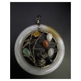 Sterling Silver Multi Color Jade Pendant
