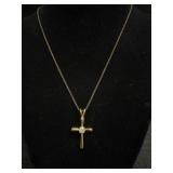 925 Sterling Necklace Chain w/ unmarked cross