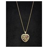 Marked 925 Italy Chain & 925 China Heart Pendant