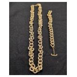 Gold-Tone Chain design necklace & bracelet