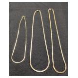 (3) Gold-Tone Chains 16in to 22in long