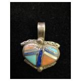 Unmarked Navajo Style Heart Pendant