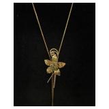 Gold Tone Rose Slider Necklace