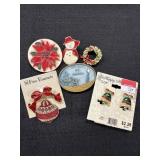 Christmas Clip Earrings & Brooches