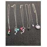 Silver-tone Necklaces, Mermaid, Boo, Flower &