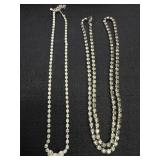 (2) Clear Crystal Rhinestone Necklaces