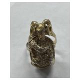 Gold Tone Ram Ring & Gold Tone Ring