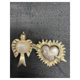 (2) Gold Tone Brooch Pins