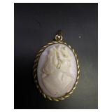12K GF Marbro Cameo Brooch Pendant