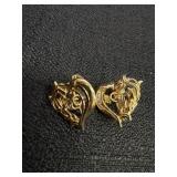14KT Clip On Heart Earrings