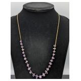 Sterling Amethyst like Stone Necklace