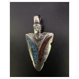 Navajo Style Turquoise & Coral Chip inlay Arrow