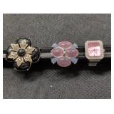 (3) Stretch Rings w/ Gem Stones one is a Watch