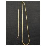 Unmarked Gold Tone Necklace Chain & Korea Bracelet