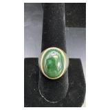 10K GF Jade like Stone Ring