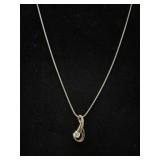 Marked 925 Pendant & unmarked chain
