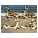 (4) Wooden Christmas reindeer yard decorations
