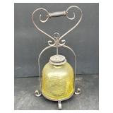 Yellow Glass Candle Lantern