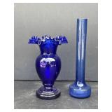 (2) Cobalt Blue Glass Vases
