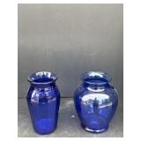 (2) Cobalt Blue Glass Vases