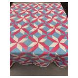8 Point Star Geometric Design Quilt  94in x 83in
