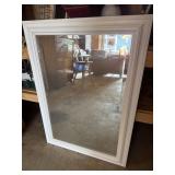 White framed beveled glass wall mirror