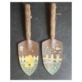 (2) Hand Painted Garden Trowels