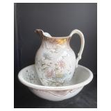 Vintage Water Bowl & Pitcher