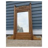 Ant. oak Victorian spoon carved dresser mirror