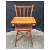 Antique wooden high chair