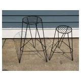 2 metal plant stands