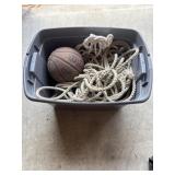 Rope & basketball in tote