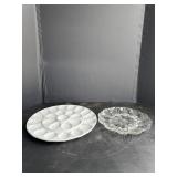 Crate & Barrel Egg Platter & Anchor Hocking Egg