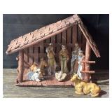 9PC Nativity Scene Set w/ ceramic figurines and