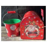 Tin 'Letters for Santa' mailbox & mint bucket