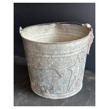 Galvanized no 10 bucket w decorative cutouts