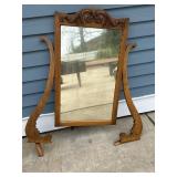 Antique oak dresser mirror