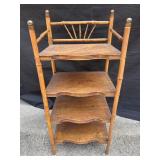 Bamboo 4 tier shelf  w/ brass ball tips