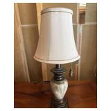 Marbled wood table lamp
