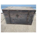 Antique trunk w/banded bracing