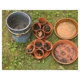 Gardening supplies - terracotta pots & saucers, &