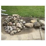 Variety sized landscape rocks