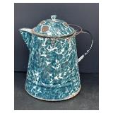 12.25' Chrysolite green swirl enamelware coffee